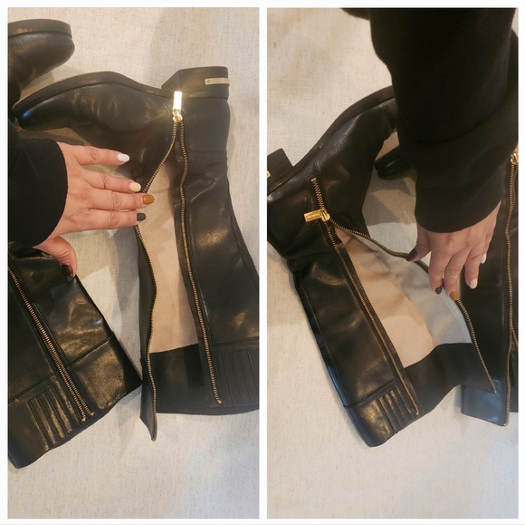 MK Michael Kors black Leather Boots, Size 8M - Picture 11 of 13